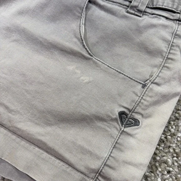 Y2k Low Rise Roxy Short Shorts Gray Faded Stretch Low Rise Essentials 34' Waist - Picture 2 of 10